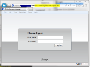 Citrix Access Gateway 5.0 Admin Browser UI login / logon url , not using port 9001.